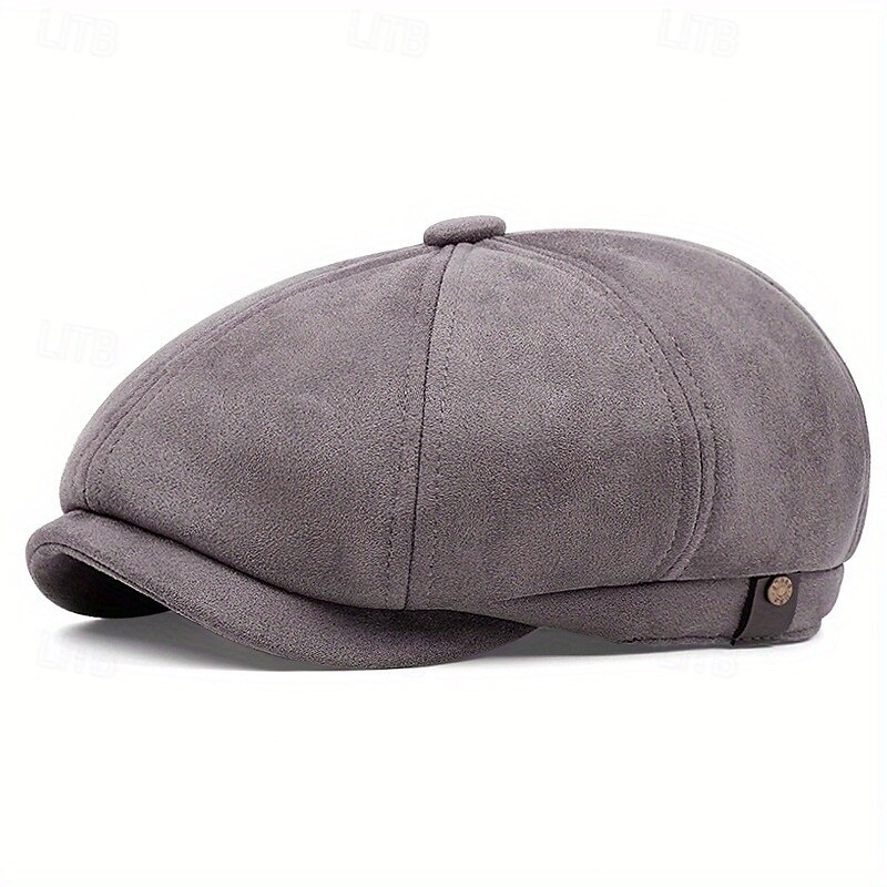 Men's Flat Cap Ascot Hat Newsboy Hat Black Brown Polyester Fashion Casual Street Daily Plain Adjustable Sunscreen Breathable4