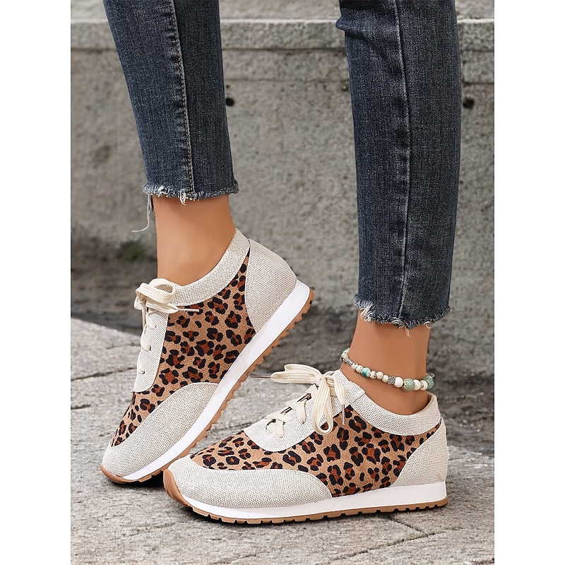 Women's Trendy Leopard Print Sneakers with Black Accents | Perfect for Casual Wear2