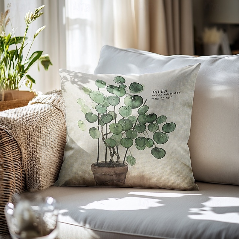 1 Set of 6 Pcs Cushion Cover Botanical Series Decorative Throw Pillow Case Home Sofa Decorative Outdoor/Indoor Cushion for Sofa Couch Bed Chair