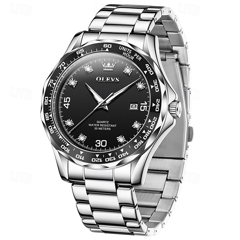 The New Olevs Men'S Business Quartz Watch With Luminous Calendar Is A Fashionable And Classic Black Submariner Men'S Casual Sports Wristwatch4