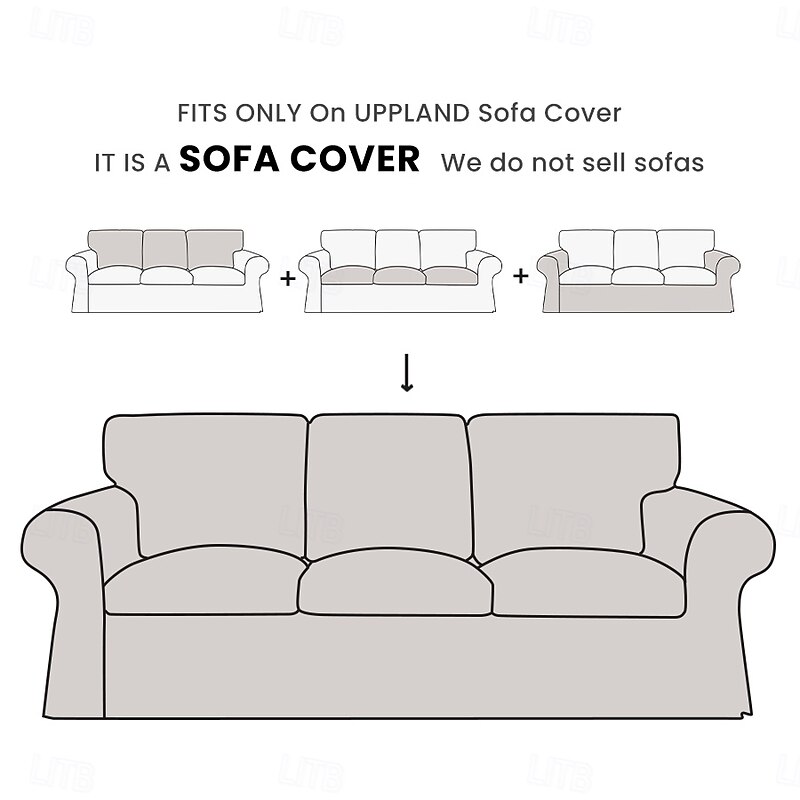 Sofa Cover Solid Color Quilted Velvet Slipcovers  UPPcover LITB PRIME cover2