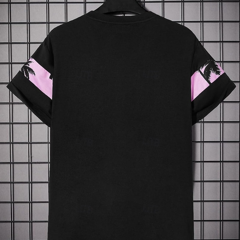 Men's Tropical Coconut Palm T Shirt Short Sleeve T shirt 3D Print Crew Neck Shirt Tropical Hawaiian Vacation Street Daily Black Summer Spring Clothing Apparel S M L XL XXL XXXL2