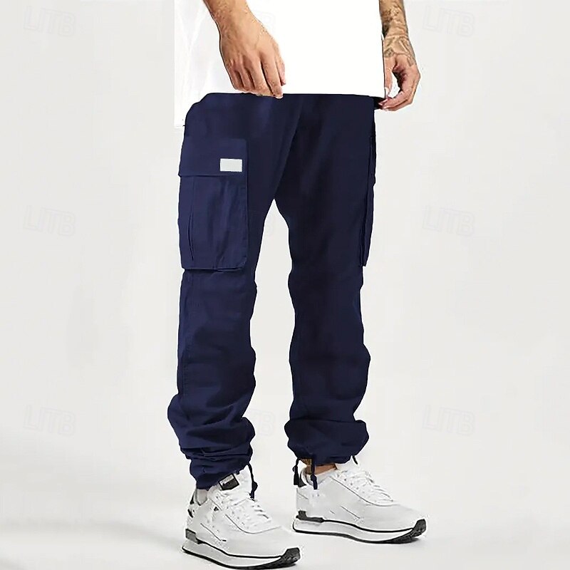 Men's Cargo Pants Trousers Multi Pocket Plain Wearable Outdoor Daily Camping & Hiking Fashion Classic Black Light Green3