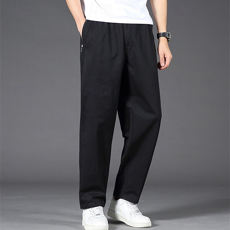 Men's Cargo Pants Trousers Casual Pants Pocket Drawstring Elastic Waist Plain Comfort Sports Outdoor Daily Fashion Casual Black Yellow Micro-elastic4