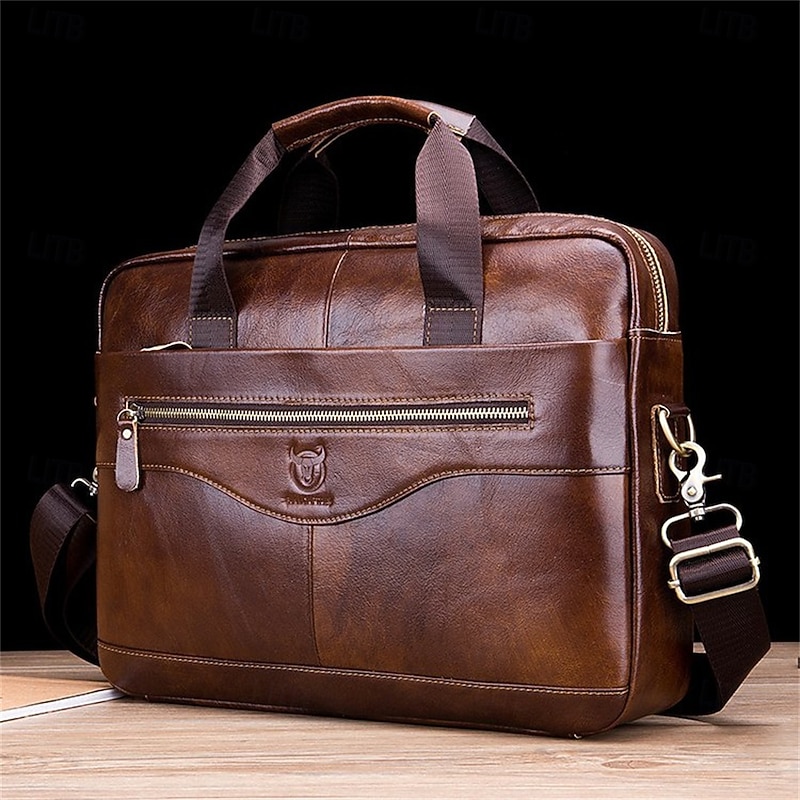 PU Leather Laptop Shoulder Messenger Bag Briefcase15.4 Inch Laptop Bags High Quality Business Massager Bag Men Brand Real Leather Handbags