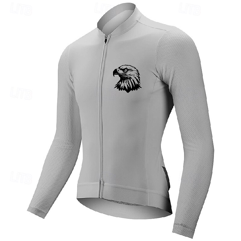 Men's Cycling Jersey Eagle Long Sleeve Bike Tee Tshirt Jersey with 3 Rear Pockets Mountain Bike MTB Quick Dry Anatomic Design Wicking Breathable Sports Dark Pink White Pink Clothing Apparel2