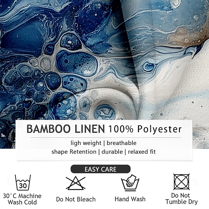 Men's Nautical Summer Hawaiian Shirt Aloha Shirt Long Sleeve Hawaiian Resort Vacation Daily Summer Spring Stand Collar Blue3