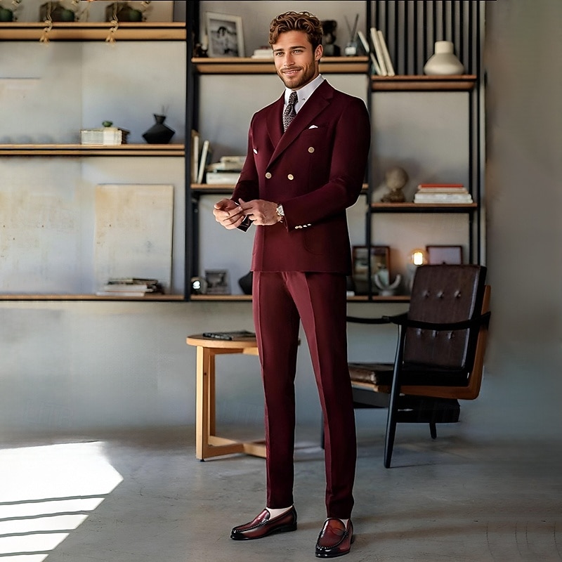 Stylish Burgundy Leather Loafers with Hand-Stitched Brogue Detail for Men | Perfect for Casual and Business Casual2