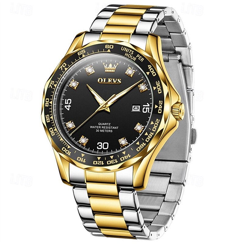 The New Olevs Men'S Business Quartz Watch With Luminous Calendar Is A Fashionable And Classic Black Submariner Men'S Casual Sports Wristwatch2