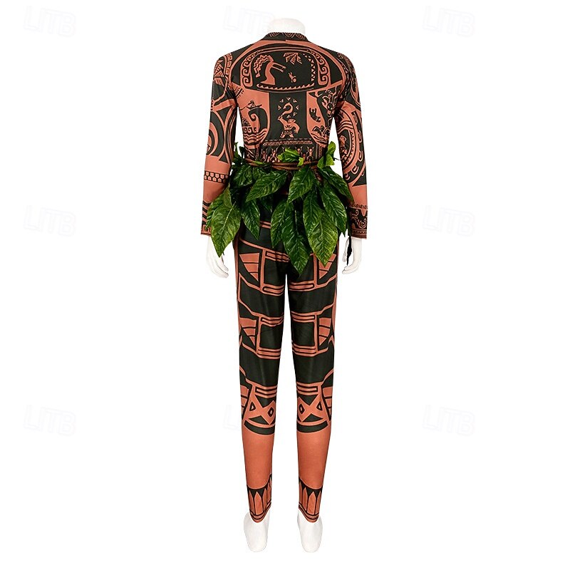 Moana Maui Zentai Suits Costume Bodysuits Movie TV Theme Costumes Movie Cosplay for Men's Boys Kid's Adults' Carnival Children's Day Mardi Gras Performance Party4