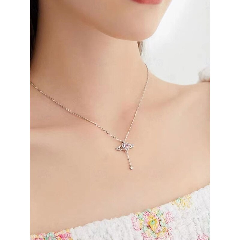 Necklace Copper Women's Fashion Cute Classic Angel Lovely Heart Shape Necklace For Party Daily Valentine's Day4