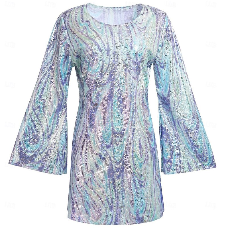 Retro Vintage 1970s Dress Jumpsuit Hippie Disco Sequins Fancy Dress Women's Carnival Costume Halloween Carnival Masquerade Event / Party Pride Parade Pride Month Adults' Dress Jumpsuit