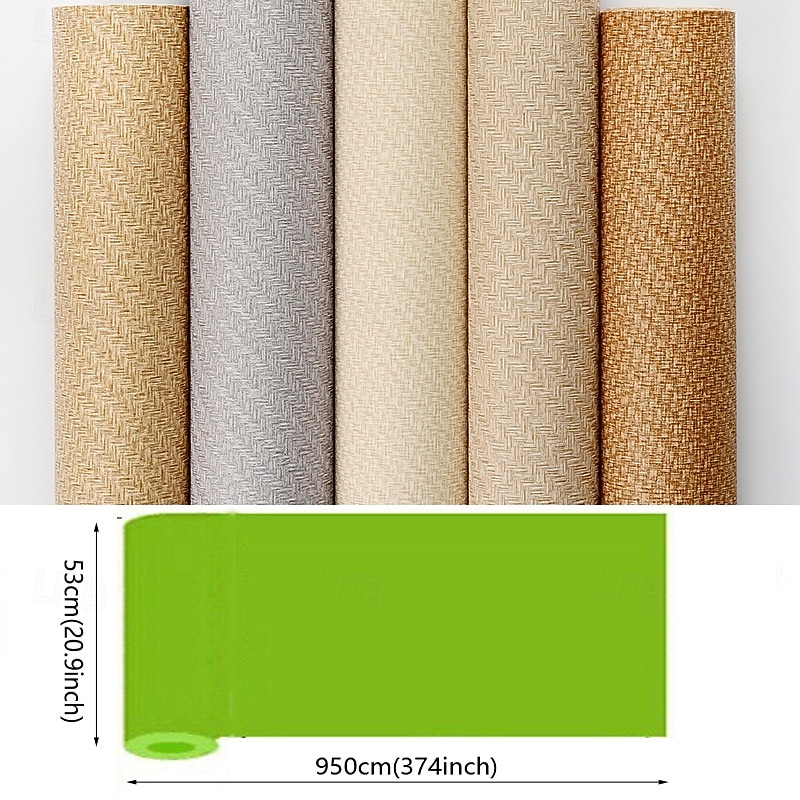 1 Roll Chinese Style Imitation Grass Cloth Woven Wallpaper for Restaurants Cafes Hotels Decorative Wallpapers Retro Nostalgic 3D Imitation Bamboo Linen Wallpaper Non Self-adhesive 950x53cm/374x20inch2