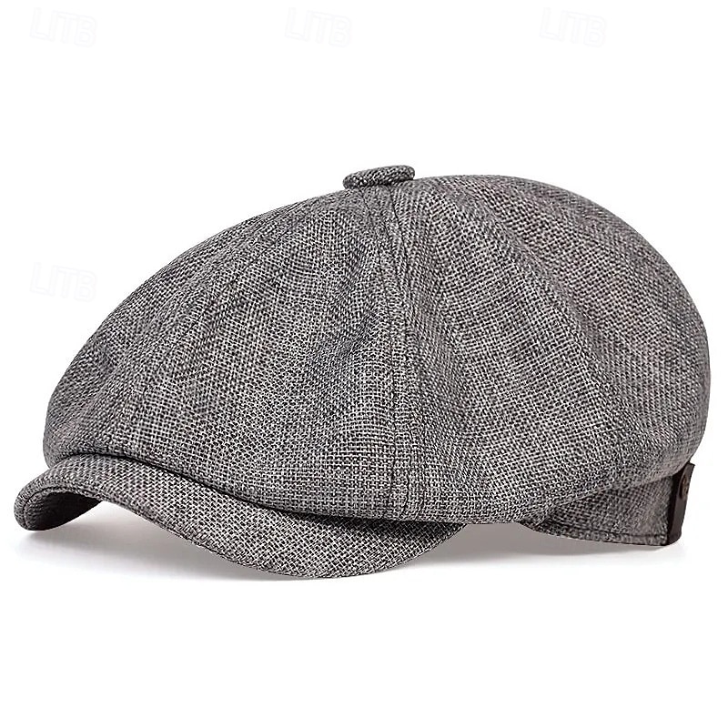 Men's Flat Cap Ascot Hat Newsboy Hat Black Brown Polyester Fashion Casual Street Daily Plain Breathable2