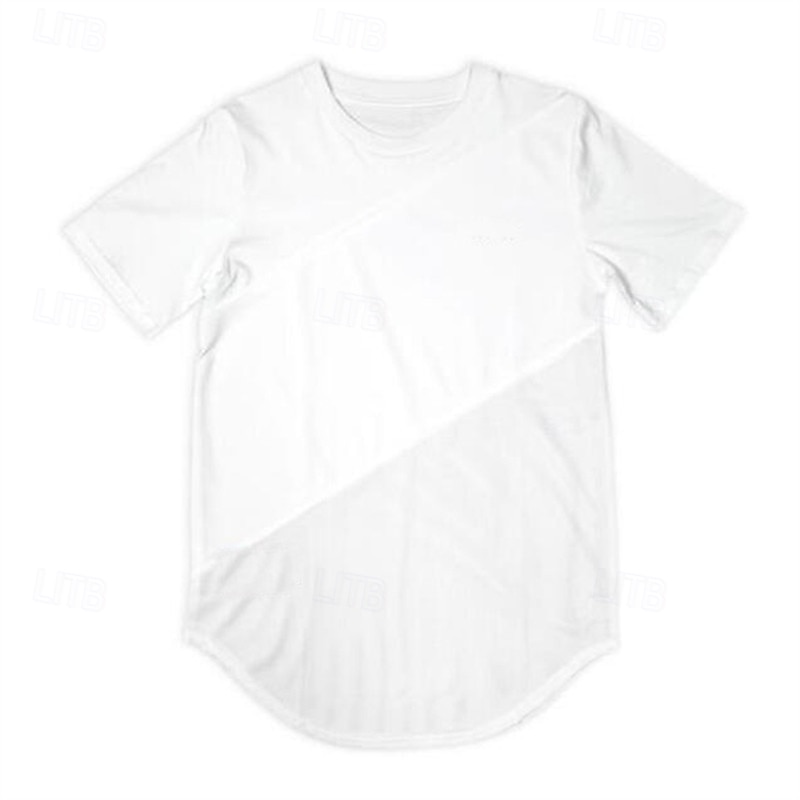 Men's Tee Mesh Tees for Men Short Sleeve Crewneck Summer Solid Color Mesh Quick Dry Sports & Outdoor Fitness Activewear Black White Top Tee for Men4