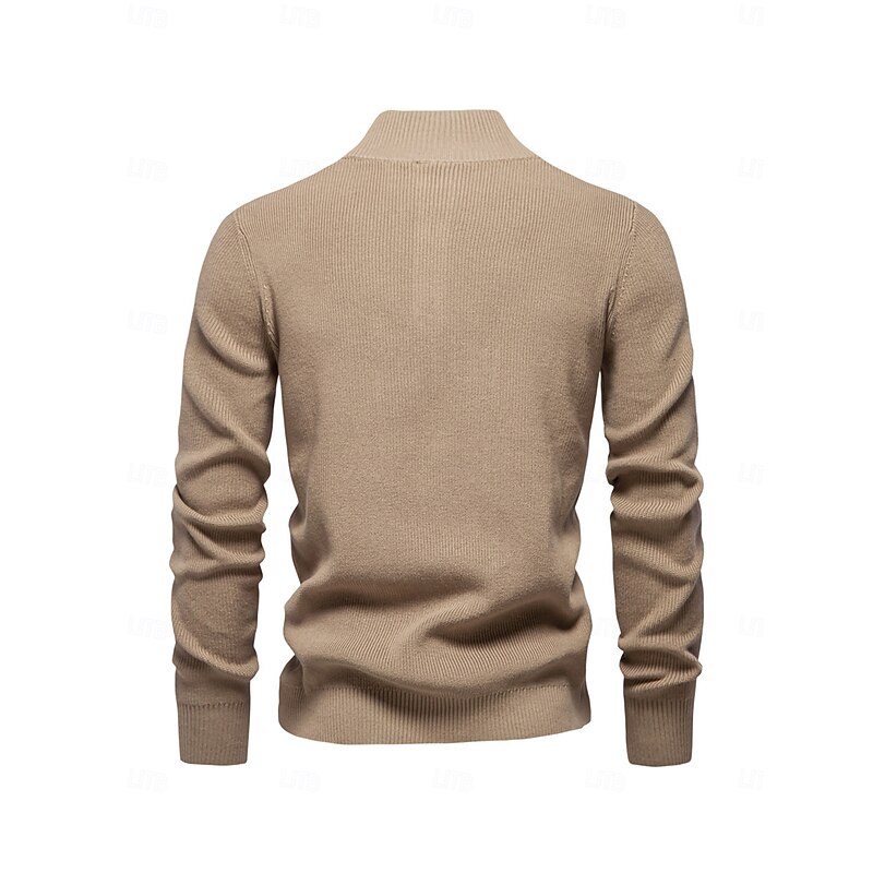 Men's Sweater Dark Green khaki Long Sleeve Top Golf Attire Clothes Outfits Wear Apparel2