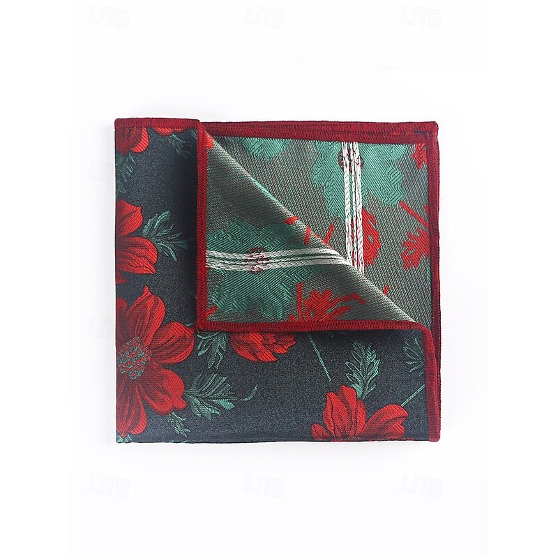 Men's Floral Bow Tie and Pocket Square Set – Elegant Printed Design, Formal Tuxedo Accessory for Weddings, Parties, and Special Occasions4