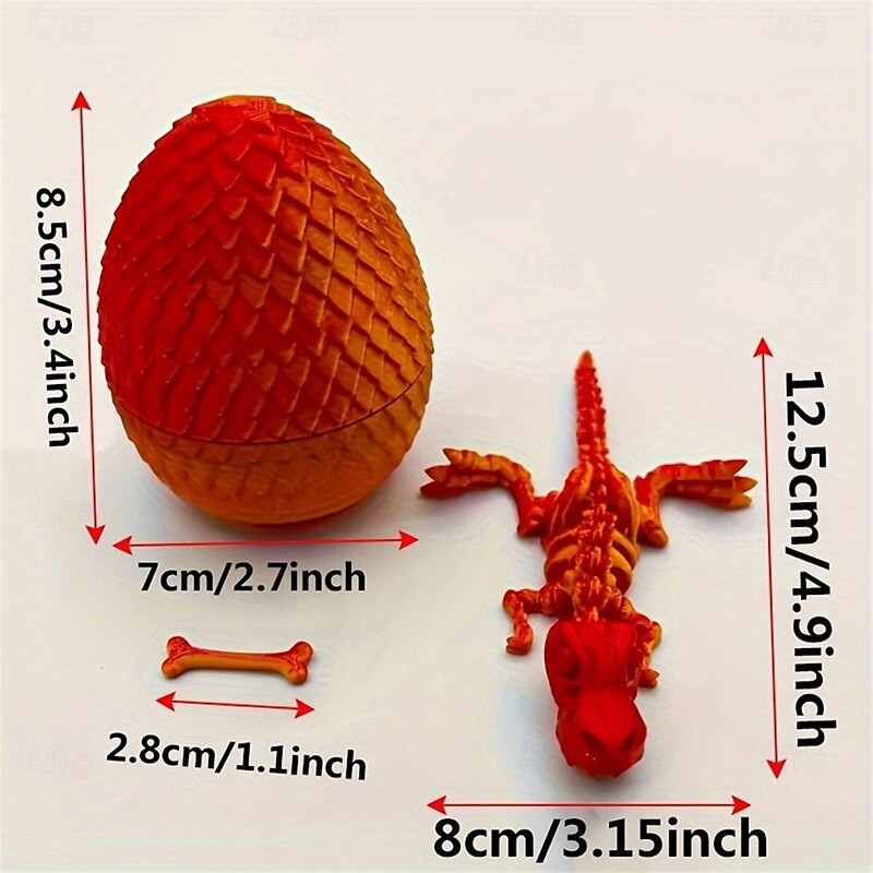 3D Printed Dinosaur Egg Dinosaur in Colorful Eggs Fidget Toy for Birthday Gift Flexible Desk Figure Decor3