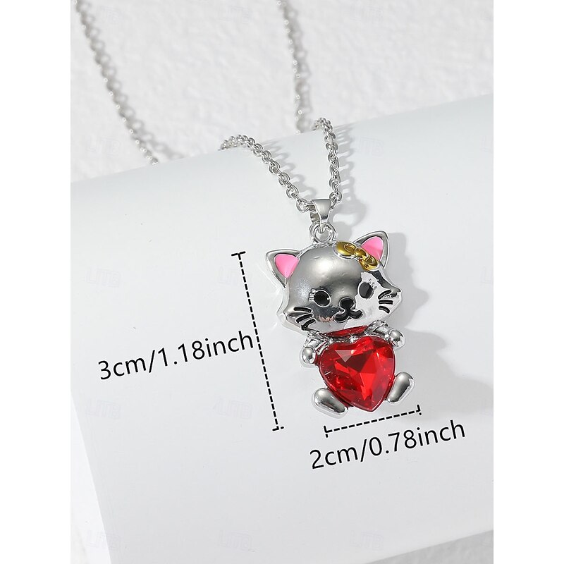 Necklace Chrome Women's Fashion Cute Classic Animal Lovely Heart Shape Necklace For Daily Valentine's Day2