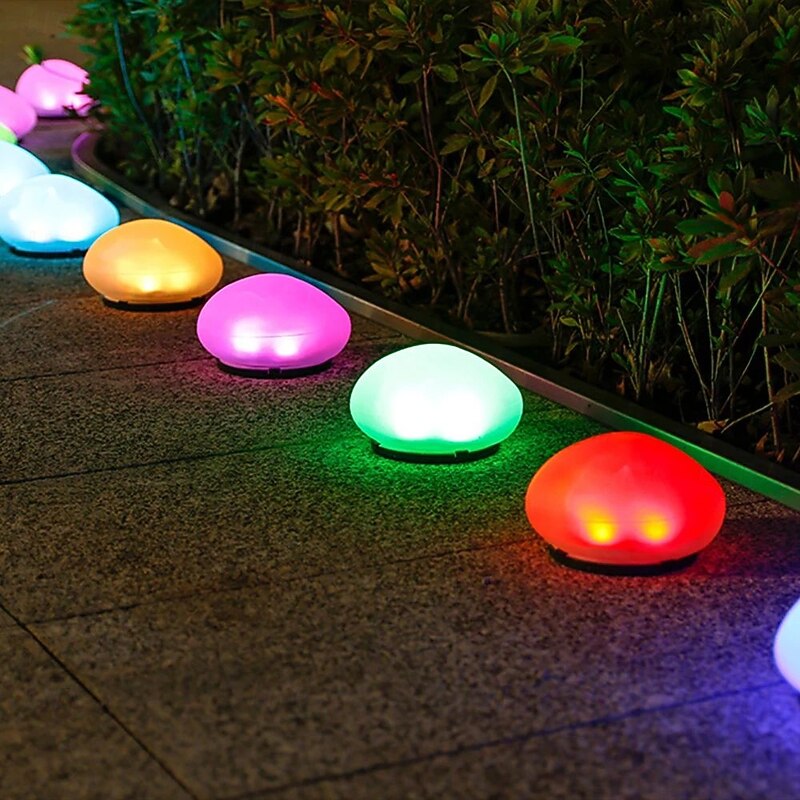 Solar Outdoor Lights Simulate Pebble Decor Lights Waterproof for Garden Patio Terrace Villa Swimming Pool Courtyard Walkway Landscape Decoration 1PC3