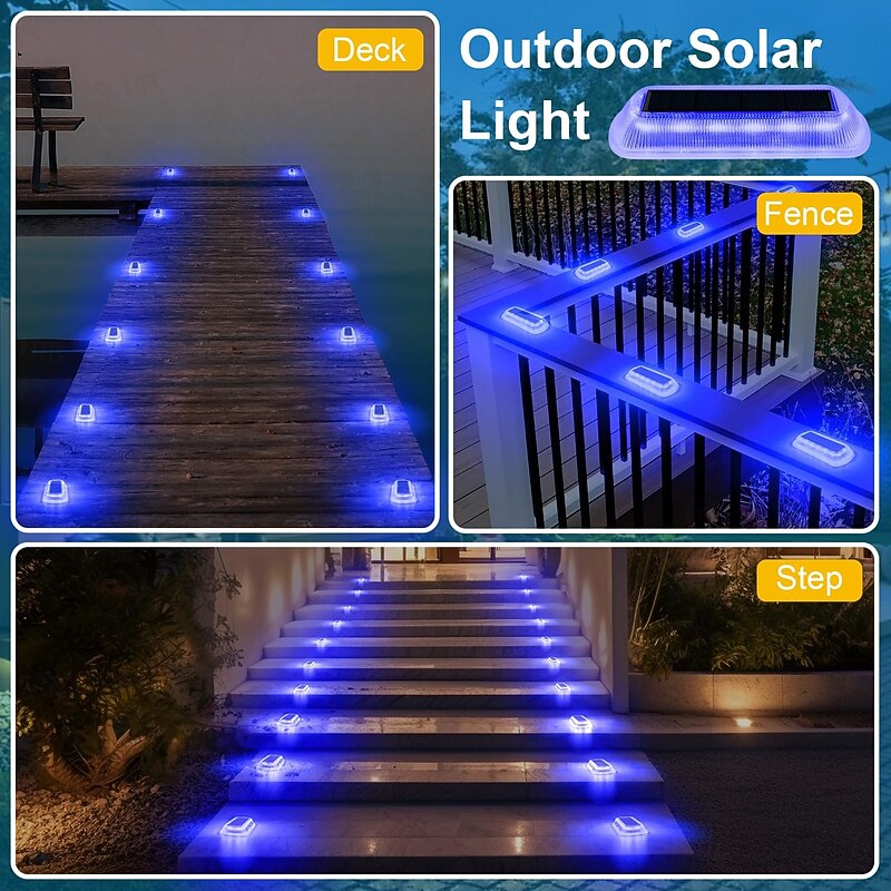 1PC Outdoor Solar Deck Light - IP65 Waterproof LED Buried Light for Courtyard, Garden, Balcony, Fence and Staircase Lighting4