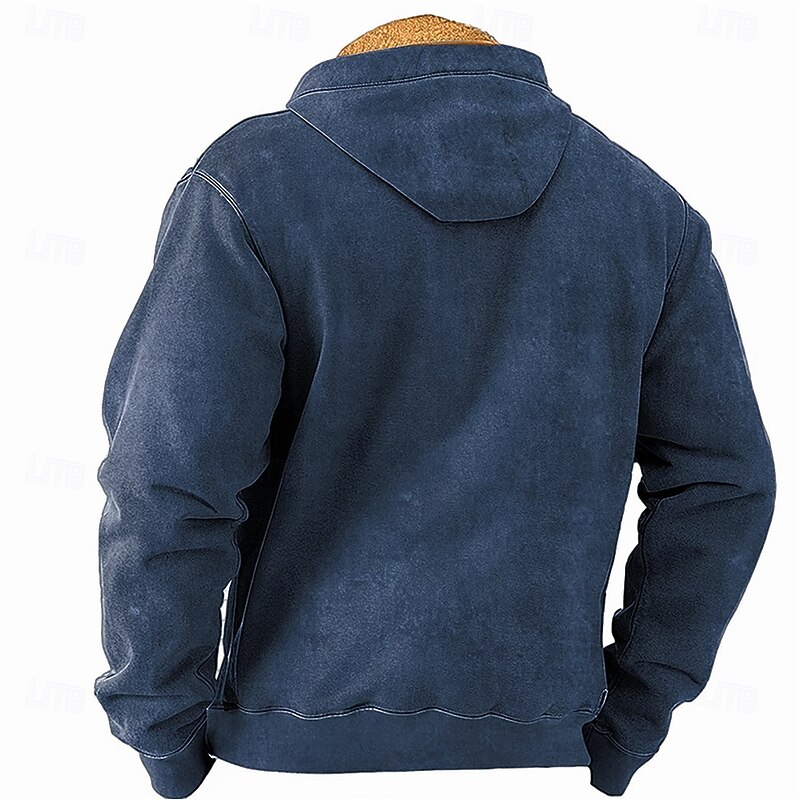 Men's Cross Fleece Hoodies Fashion Cool Long Sleeve Hooded Holiday Hunting Blue Brown Zipper Pocket Fall Winter Designer2
