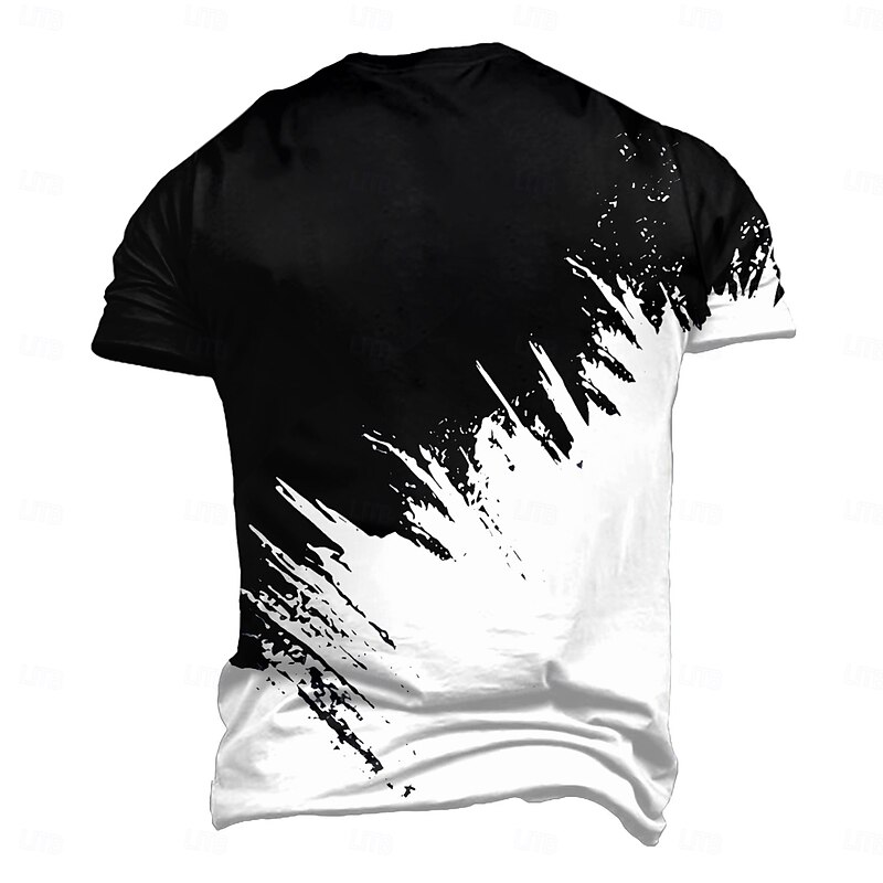 Men's Color Gradient T Shirt Short Sleeve T shirt 3D Print Crew Neck Shirt Fashion Daily Street Daily Black Summer Spring Clothing Apparel S M L XL XXL XXXL3