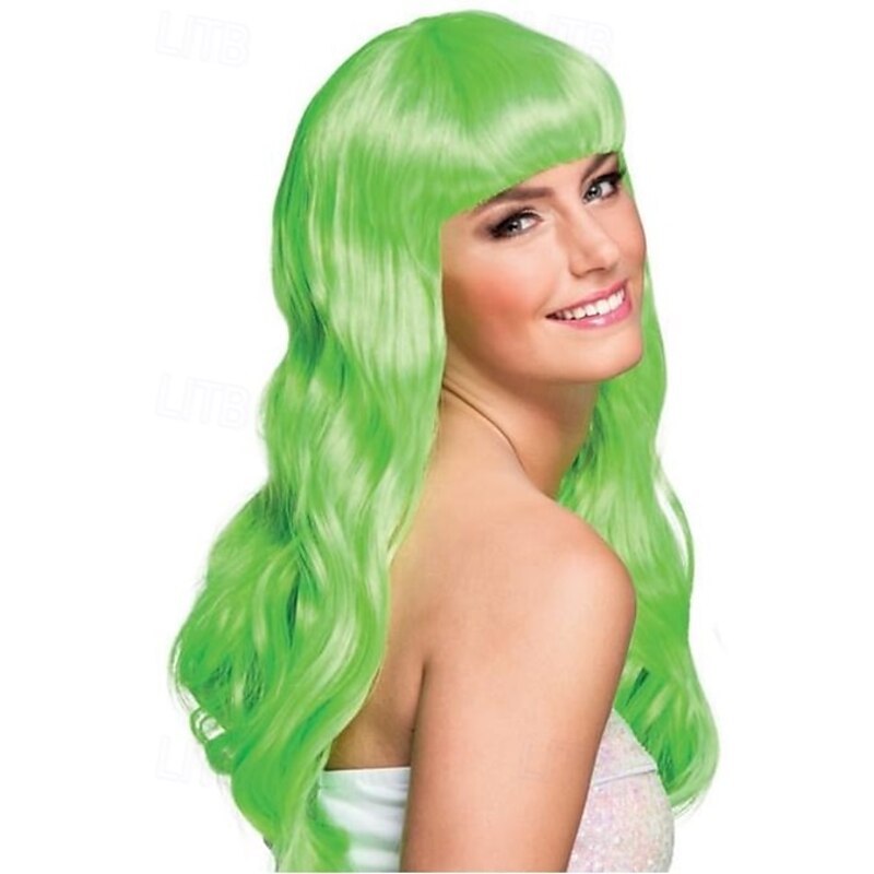 Lime Green Fringe Wig for Women Carnival Fancy Dress Costume Hair Accessory