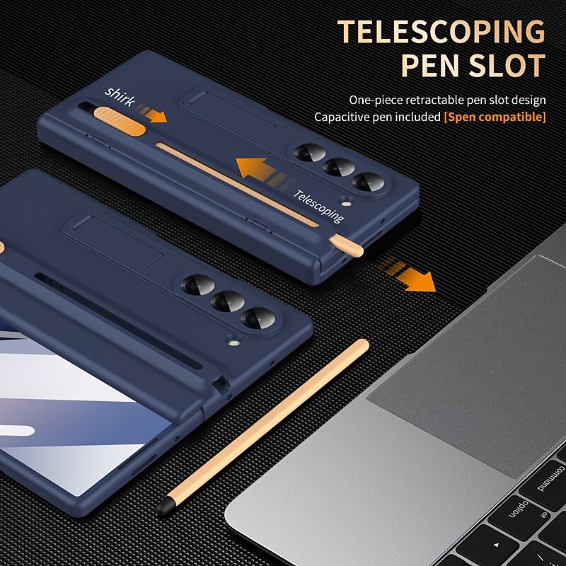 Phone Case For Samsung Galaxy Z Fold 7 Z Fold 6 Z Fold 5 Z Fold 4 Z Fold 3 Back Cover with Stand Holder Shockproof Retro TPU Silicone3