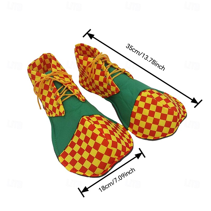 Burlesque Clown Clown Halloween Shoes Party Costume Masquerade It Outfits Cosplay Adults' Men's Women's Carnival Masquerade Performance Party Stage Easy Halloween Costumes Dress Up4
