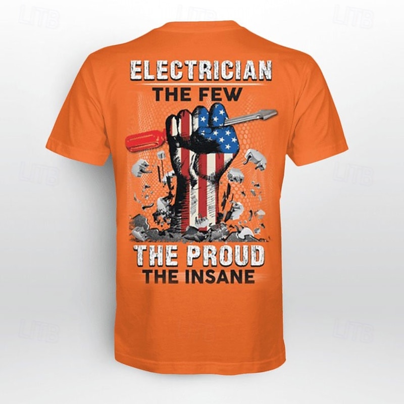 Electrician The Few The Proud The Insane Mens Graphic T-Shirt, Funny Work Humor Short Sleeve Tee2