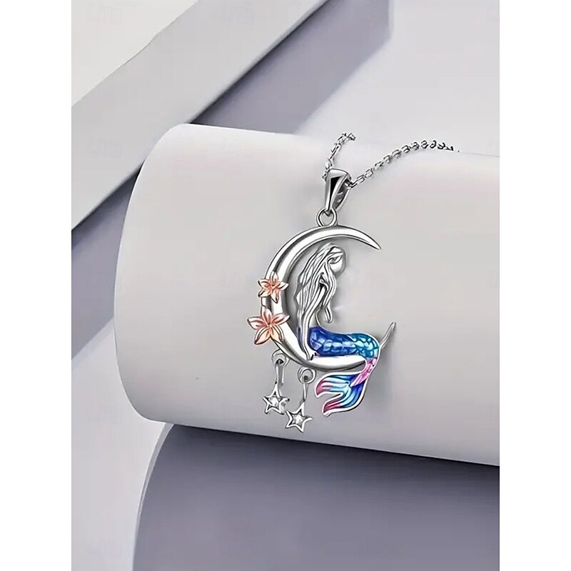 Necklace Chrome Women's Fashion Cute Classic Geometrical Mermaid Lovely Geometric Necklace For Party Valentine's Day Street2