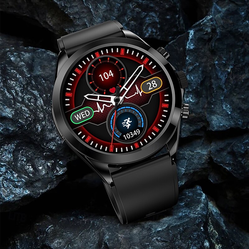 iMosi ET440 Smart Watch 1.39 inch Smartwatch Fitness Running Watch Bluetooth ECG+PPG Temperature Monitoring Pedometer Compatible with Android iOS Women Men Hands-Free Calls Waterproof Media Control4