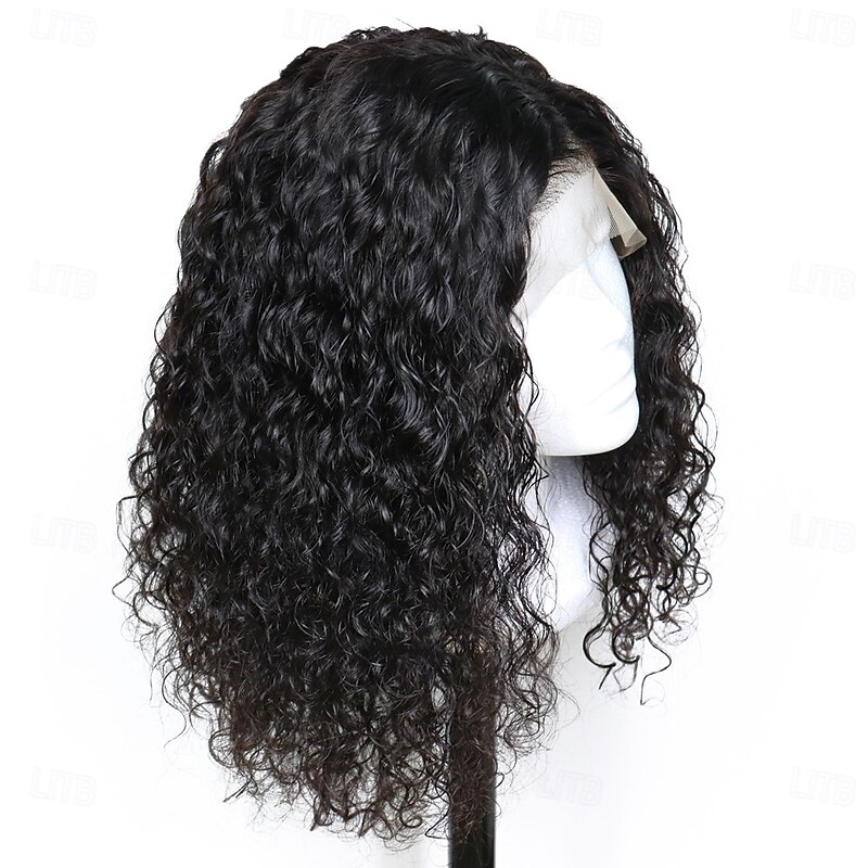 Remy Human Hair 13x6 Lace Front Wig Free Part Brazilian Hair Natural Wave Water Wave Natural Wig 130% 150% 180% Density with Baby Hair 100% Virgin Glueless Pre-Plucked For wigs for black women Long