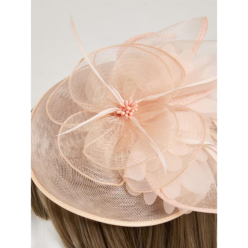Feathers Net Fascinators Kentucky Hats Headpiece with Feather Cap Flower 1 PC Wedding Horse Race Ladies Day Melbourne Cup Headpiece dress to impress Race Day Dress4