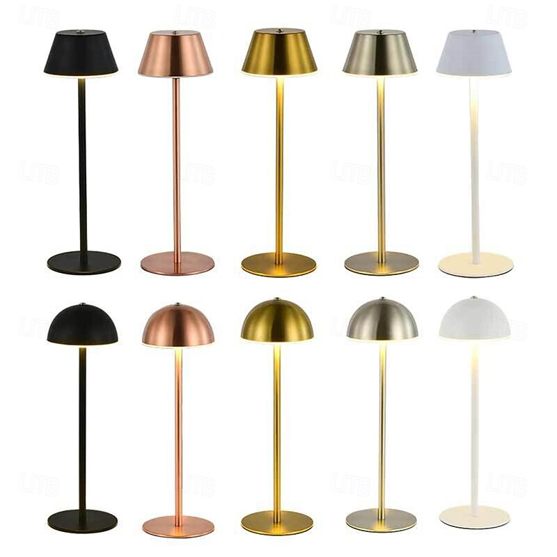 Luxury LED Metal Desk Lamp - USB Rechargeable Bedside Table Night Light for Home Living Bedroom 1pc