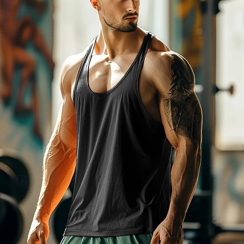 Men's Tank Top Vest Top Undershirt Sleeveless Shirt Sleeveless U Neck Spring & Summer Plain Fashion Designer Vacation Street Going out Black White Navy Blue Top Tee for Men3