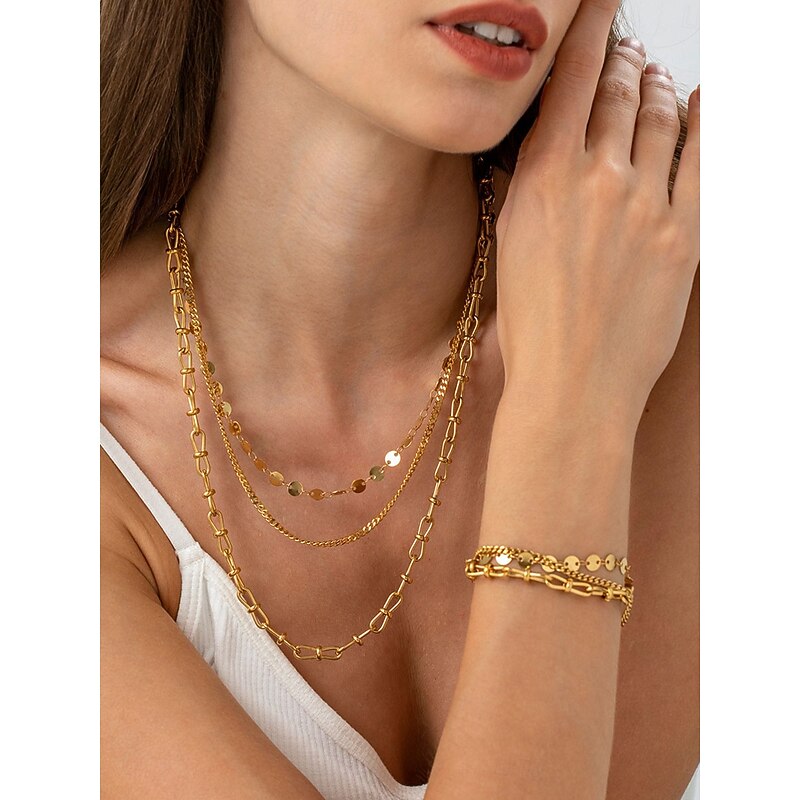 Necklace Chrome Gold Women's Elegant Fashion Layered Wedding irregular Necklace For Wedding Party