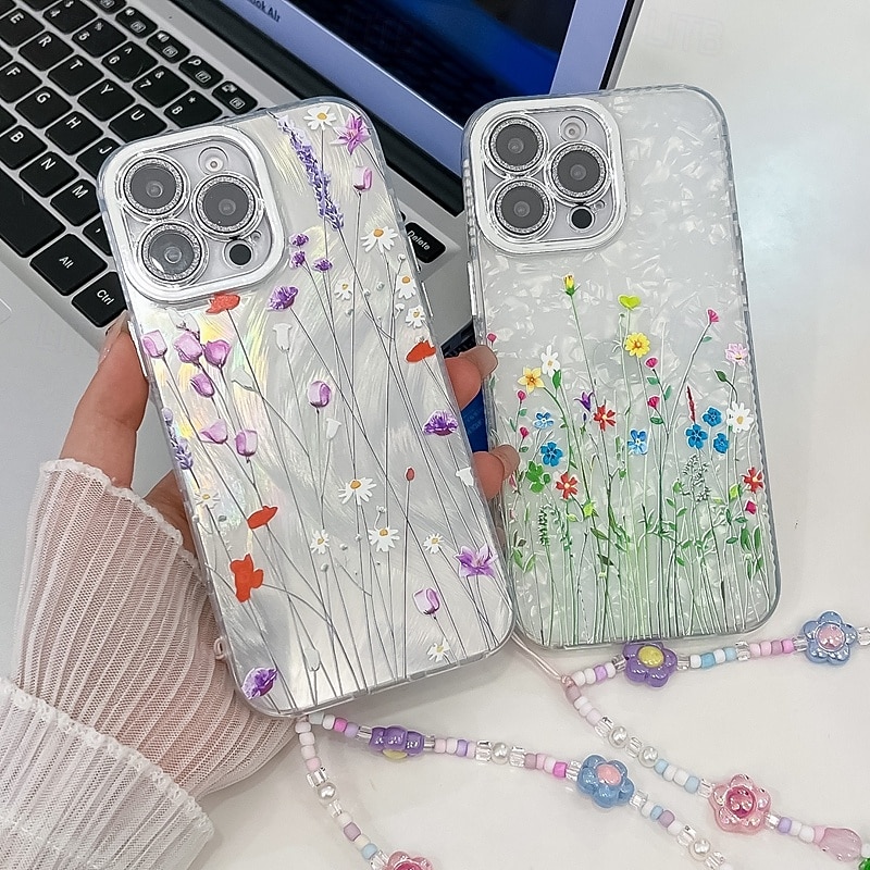 Phone Case For iPhone 17 Pro Max 17 Air 16 15 14 Pro Max Plus 13 Pro Max Back Cover with Wrist Strap Shockproof Retro TPU PC4