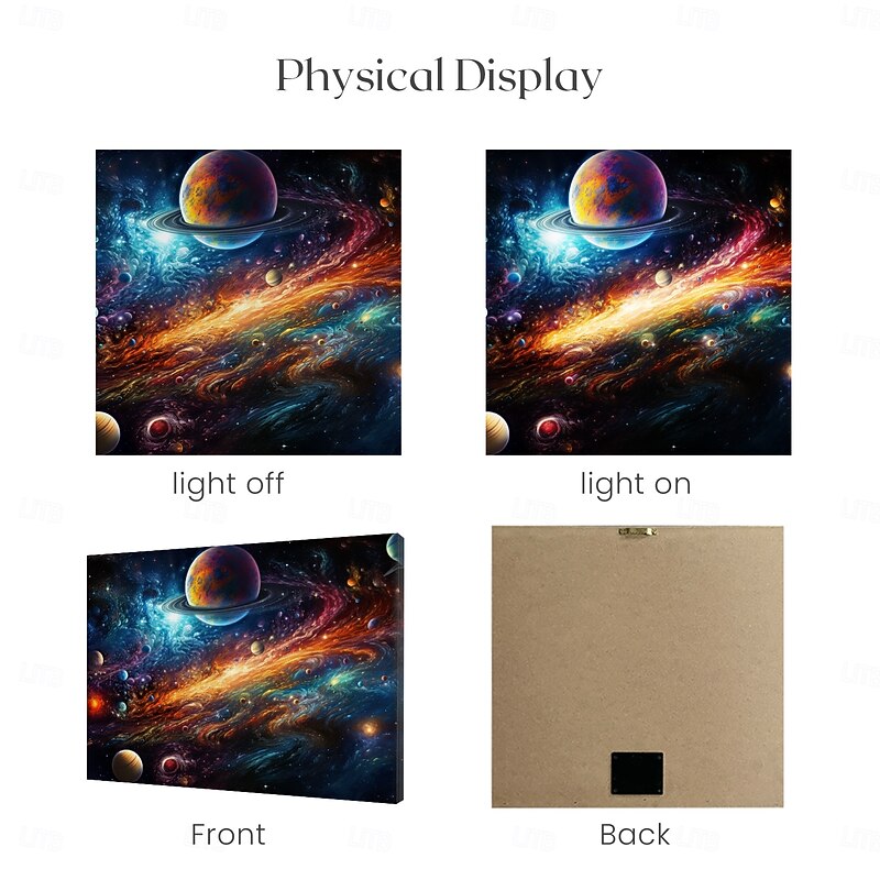 Universe Galaxy LED Canvas Wall Art LED Lighted Up Wall Decor 2AA Battery Operated Lighted Canvas Print LED Light Kitchen Bedroom or Home Decor4