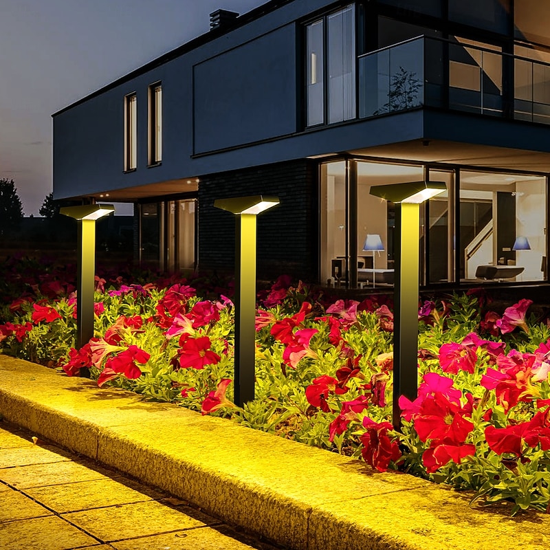 Solar Garden Light Outdoor Waterproof Pathway Light Grass Landscape Lamp Villa Yard Park Trail Lawn Pathway Decoration Lighting 1/2/4PCS