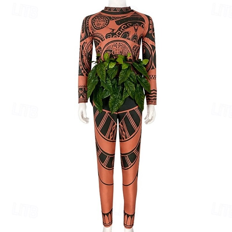 Moana Maui Zentai Suits Costume Bodysuits Movie TV Theme Costumes Movie Cosplay for Men's Boys Kid's Adults' Carnival Children's Day Mardi Gras Performance Party2