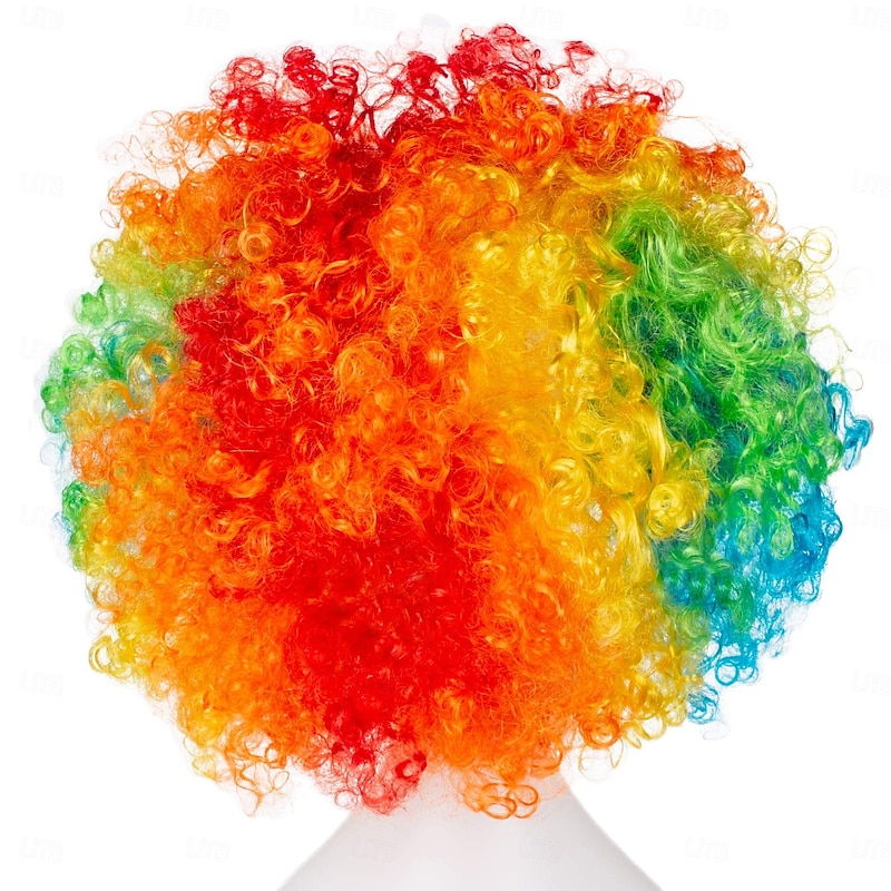 Unisex Short Fluffy Afro Funny Wigs for Halloween,Holiday Party Clown Costume For Carvinal4