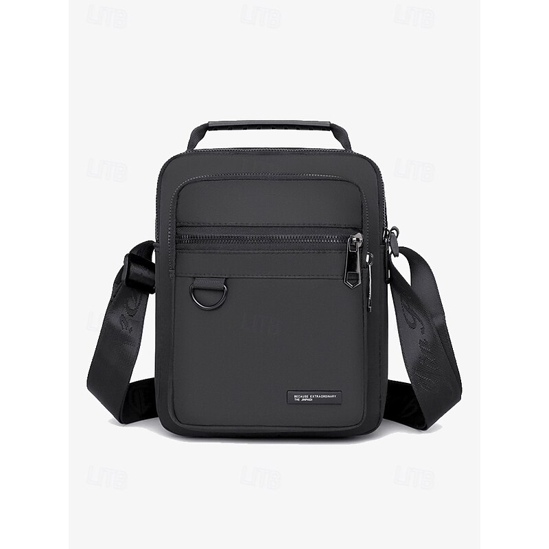 Men's Green Crossbody Messenger Bag with Multiple Zippered Pockets - Durable and Stylish for Everyday and Travel Use4