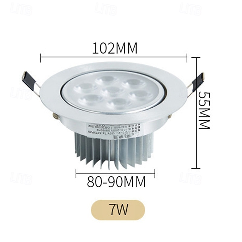 LED Downlight 7W Spot Light Recessed Celling Lamp Light Home Lighting For Kitchen Living Room Bathroom 2/4pcs4