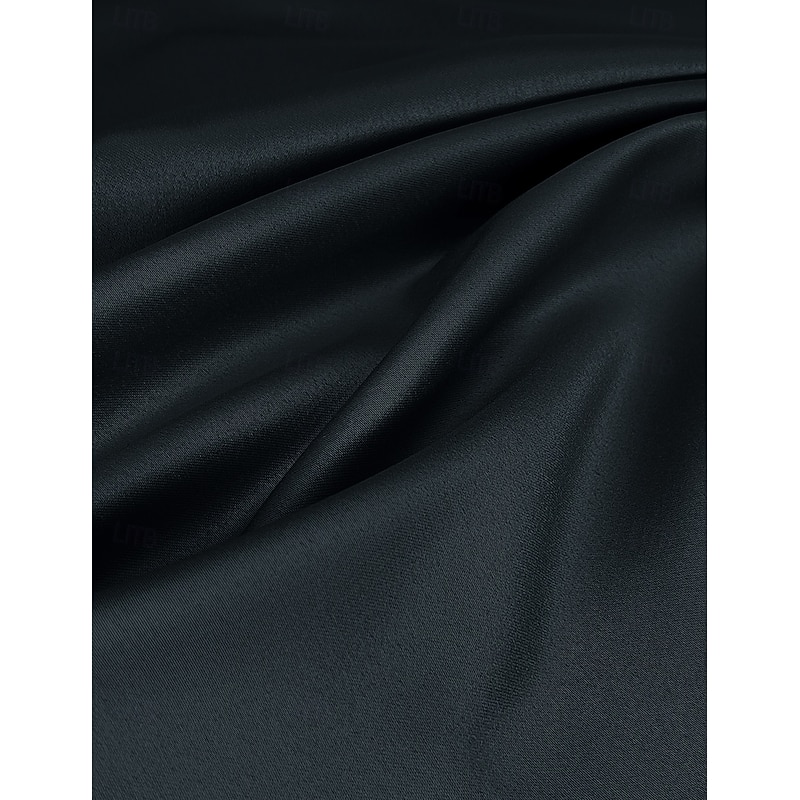 A-Line Mother of the Bride Evening Gown Elegant Dress Wedding Guest Sweep / Brush Train Long Sleeve Scoop Neck Stretch Satin with Appliques3