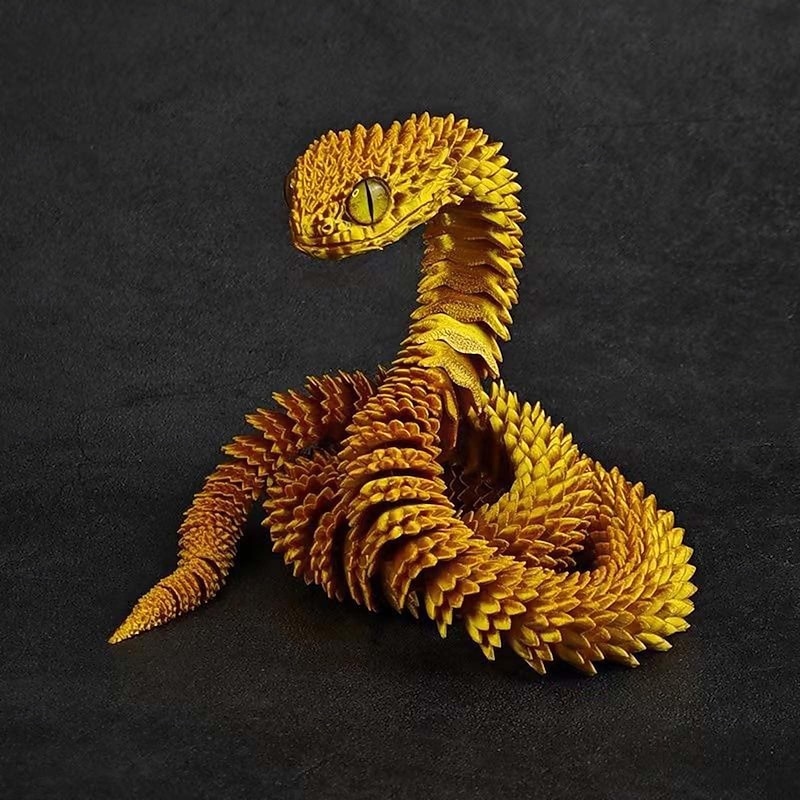 3D Printed Animals Set 3D Printed Snake Toys 3D Printed Articulated Flexible Fidget Toy 3D Printed Animals Exquisite Cute Pet Toy Adults Fidget Toys3