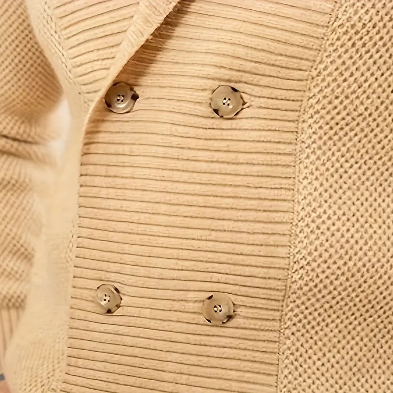Men's Dress Sweater Cardigan Sweater Knit Sweater Ribbed Knit Regular Tops Button Up Side Pockets Solid Color Lapel Fashion Classic Daily Wear Date Clothing Apparel Fall & Winter Black khaki M L XL4