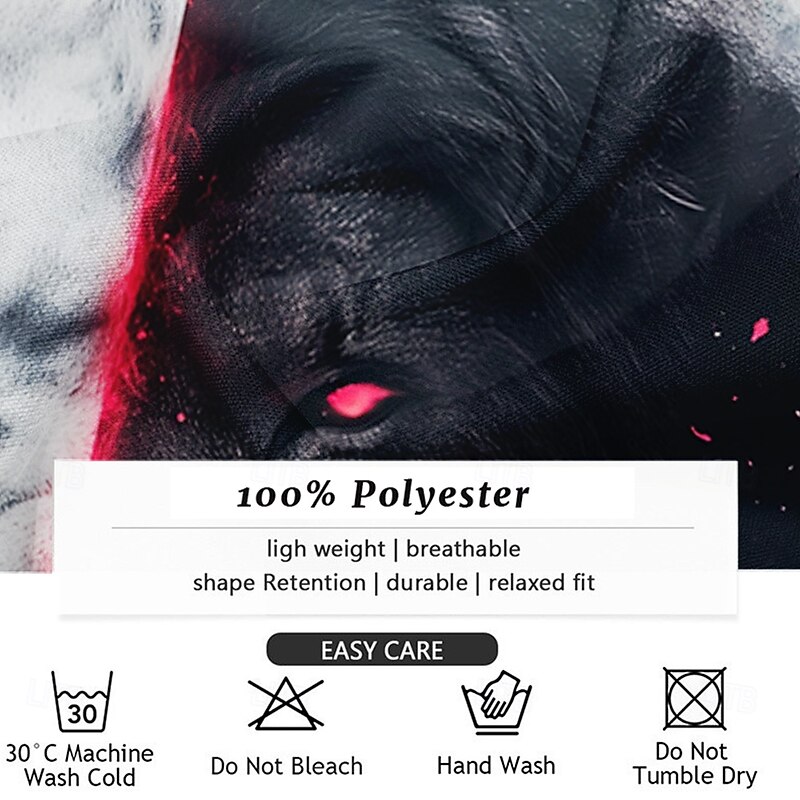 Men's Lion Casual Shirt Button Up Shirt Long Sleeve Dark Causal Casual Spring Fall Turndown Button Up Black3