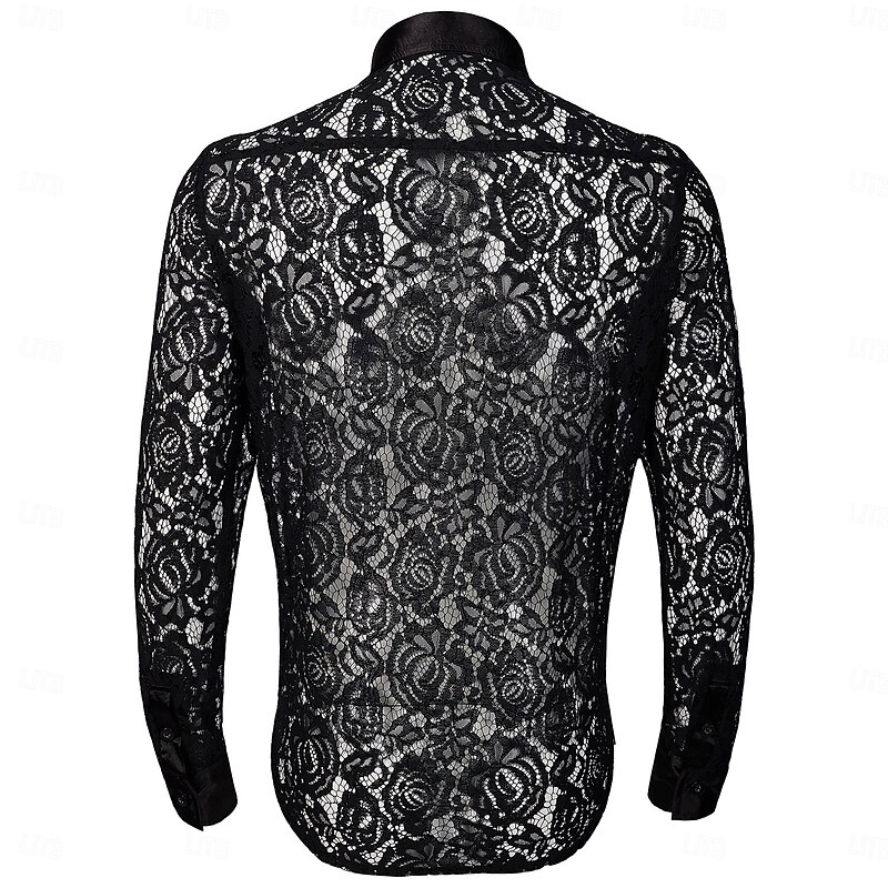Retro Vintage Disco Blouse / Shirt Disco Lace Fancy Dress Men's Masquerade Night out&Special occasion Casual Daily Pride Parade Adults' Shirt2